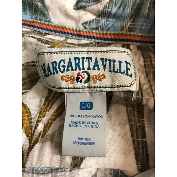Margaritaville Mens Size Large Button Up Short Sleeve Shirt Tropical Theme - Picture 11 of 13